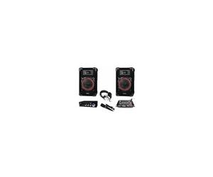 Ibiza Sound DJ pack pour 11-15 ans, système de son PA, USB, RCA, 100 watts, montage au sol