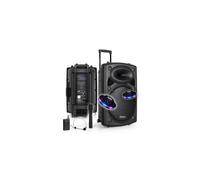 Ibiza Sound Enceinte Sono Portable 15" 800W Batterie Bluetooth Karaoké 2 Micros VHF Main Tête 2 Jeux Lumières OVNI