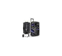 Ibiza Sound Enceinte Sono Portable PORT15VHF-BT 15" 800W Bluetooth Karaoké 2 Micros VHF 3 Jeux Lumières OVNI
