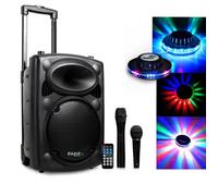 IBIZA SOUND PORT8 - Enceinte sono portable 8"" (20 cm) 400W Bluetooth USB/SD, batterie, micro sans fil
