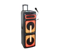 Ibiza sound - STUPDJ1400 - Enceinte Standup Special Karaoke • 2 x 10/25cm 1400W avec Effects Lumineux A LED, Micro & Trolley