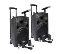 Ibiza Sound - Système Actif Amplifié Batterie 1400W Port12 VHF Sonorisation karaoké Musiciens DJ USB Bluetooth Mobile + Pieds