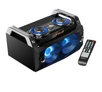 Ibiza - SPLBOX120 - Système de son portable tout-en-1 de 120W avec LEDs sur les haut-parleurs - Bluetooth, USB, SD, FM et LINE-IN - Noir