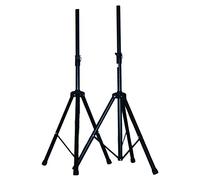 Ibiza - SS01B - 2 Supports pour Enceintes en Aluminium de Max 1.80 m et 30 kg - Housse de Transport Incluse - Noir