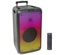 Ibiza - Street-Wave-Max - Enceinte Portable de 600W/12” sur Batterie avec Bluetooth, USB et microSD - Effets LEDs Wave et Connexion sans Fil TWS - Noir