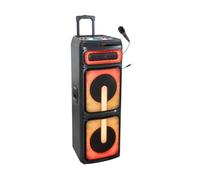 Ibiza - STUPDJ1400 - Enceinte Standup Special Karaoke • 2 x 10/25cm 1400W avec Effects Lumineux A LED, Micro & Trolley