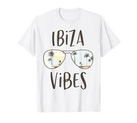 Ibiza Tropical Island Vibes Palm Tree Sunset Sunglasses T-Shirt