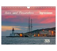 Ibiza und Formentera Impressionen (Wandkalender 2026 DIN A4 quer), CALVENDO Monatskalender: Altstadtgassen, Landschaften, Abendrot und weitere ... in zwölf beeindruckenden Fotografien
