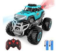 iBlivers Voiture Télécommandée, Camion Monstre Tout Terrain 2.4GHz Avec 2 Batteries, Spray RC Pour Les Enfants et Les Garçons