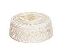 IBLUELOVER Bonnet Musulman Homme Broderie Namaz Kufi Coton Casquette Calotte Traditionnel Arabe Chapeau Rond pour Eid Ramadan Prier Eid Cadeau Chapeau d'été Jaune A