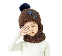 IBLUELOVER Cagoule Balaclava Enfants Parents Bonnet en Polaire avec Echarpe et Cache Oreilles Mignon étoile Chapeau Hiver Chaud Capuchon Bébé Fille Garçon Pompon Cagoule de Ski Snowboard Sport Noël