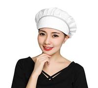 IBLUELOVER Chapeau Cuisine Toque de Cuisinier Réglable Chef Chapeau en Coton Unisexe Adultes Bonnet pour Cuisine Restaurant Hôtel Café Bar BBQ Cuisson Usine Supermarché Casquette de Travail