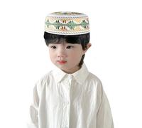 IBLUELOVER Chapeau Musulman Enfant Bonnet Islamique Garçon Casquette Calotte Traditionnel Arabe Chapeau Rond pour Eid Ramadan Prier Eid Cadeau Hiver Jaune Bleu Noir
