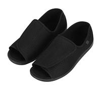 IBLUELOVER Chaussons Diabétiques pour Hommes Femmes Pantoufle en Mousse Viscoélastique Chaussures Réglable Fermeture Scratch Sandale Pieds Larges Orteil Ouvert Chausson pour âgées Pieds Enflé, EU42