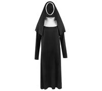 IBLUELOVER Costume de Nonne pour Enfant Filles Robe de Nonne Déguisement Costumes Sœur de Couvent Religieux Catholique église pour Halloween Carnaval Thèmes Fête Noël Robe Religieux Outfit