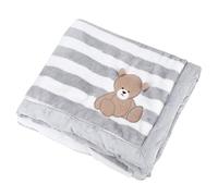 IBLUELOVER Couverture Plaid Polaire Bébé Gigoteuse Nouveau-né Ultra Douce et Moelleuse Peluche Chaude Enveloppante Hiver pour Sièges Auto Landaus Coques Poussettes Lits Berceau, Gris Ours