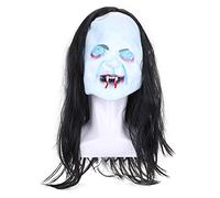 IBLUELOVER Masque Halloween Adulte Masque Horreur en Latex avec Perruque Costume Accessoire Zombie Sorcière Clown Casquette Effrayant Déguisement pour Carnaval Fête Mascarade Cosplay Bar Mask