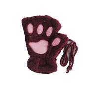 IBLUELOVER Mitaines Hiver Femme Gants Chauds Épaisses Gant Peluche Gloves Mignon Patte de Chat Ours Gant Ski Doux Moufles Demi-Doigt avec la Corde Tour du Cou Cadeau Noël Halloween