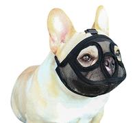 IBLUELOVER Muselière pour Chiens Muselière en Maille Court Museau Chien Masque de Museau Muzzle Chien Bouledogue Carlin Muselière Anti Mordillage Mastication Aboiement Réglable Museau Muselière
