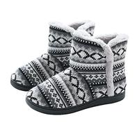 IBLUELOVER Pantoufles Thermique en Cachemire Doublure Polaire Chaussons Intérieur/Extérieur Boots Maison Bureau Chambre Bottes Hiver Chaud Mules Doux Slippers Femme Homme Cadeau Noël,42/43EU