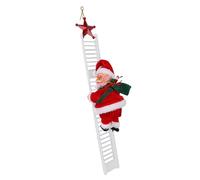 IBLUELOVER Père Noël Jouet Musical Jouet Noël Électrique Peluche Poupées Noël Grimper à l'échelle Danse Chanter Swinging Santa Drôle Poupée Décoration Noël Maison Cadeaux de Noël pour Enfant