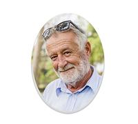 IBLUELOVER Plaque Funéraire Personnalisée en Porcelaine Cadre Photo Personnalisé en Céramique Portrait Commémoratif Personnalisé Cadeau de Mère Père Animal DIY Cadre Photo Pierre Tombale Cimetière