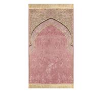 IBLUELOVER Tapis de Prière Islamique avec Frange - Tapis Prière en Peluche Rembourré Epais - Tapis de Sol Islamic Prayer Portable - Cadeau Pèlerinage L'Aïd Mariage
