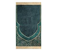IBLUELOVER Tapis de Prière Musulmans Islamique avec Frange Tapis Prière en Peluche Rembourré Epais Tapis de Sol Islamic Prayer Portable Coussin Priere Cadeau Pèlerinage L'Aïd Mariage