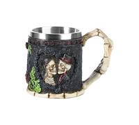 IBLUELOVER Tasse à Halloween Médiéval Mug 3D Originale Crâne Tête de Mort Gobelet Boire en Acier Inoxydable Mug Bière Café Boisson Horreur Chope Cadeau Verre Pub Bar Fête Anniversaire Noël