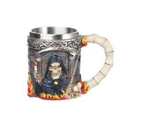 IBLUELOVER Tasse à Halloween Médiéval Mug 3D Originale Crâne Tête de Mort Gobelet Boire en Acier Inoxydable Mug Bière Café Boisson Horreur Chope Cadeau Verre Pub Bar Fête Anniversaire Noël