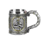 IBLUELOVER Tasse à Halloween Médiéval Mug 3D Originale Crâne Tête de Mort Gobelet Boire en Acier Inoxydable Mug Bière Café Boisson Horreur Chope Cadeau Verre Pub Bar Fête Anniversaire Noël