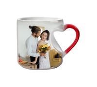 IBLUELOVER Tasse Personnalisée Photo Tasse Magique Change de Couleur Sensible à la Chaleur Mug Impression Personnalisable Cadeau Créatif Tasses à Café Thé Lait avec Cuillère Mug en Porcelaine