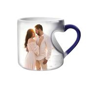 IBLUELOVER Tasse Personnalisée Photo Tasse Magique Change de Couleur Sensible à la Chaleur Mug Impression Personnalisable Cadeau Créatif Tasses à Café Thé Lait avec Cuillère Mug en Porcelaine