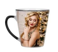 IBLUELOVER Tasse Personnalisée Photo Tasse Magique Change de Couleur Sensible à la Chaleur Mug Impression Personnalisable Cadeau Créatif Tasses à Café Thé Lait avec Cuillère Mug en Porcelaine