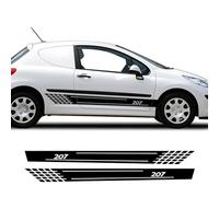 IBLUON 2 pièces autocollants à rayures pour jupe latérale de porte de voiture autocollants en vinyle, pour Peugeot 207 Sport Gti CC SW RC GT accessoires de réglage