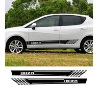IBLUON 2 pièces autocollants latéraux de porte de voiture rayures décor style autocollants en film vinyle, pour Seat Ibiza 6L 6J 6K 6f Fr accessoires automobiles
