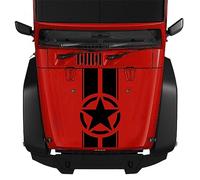 IBLUON Autocollant de capot militaire Doordash, pour Jeep Wrangler TJ LJ JK Star Army Stripes, autocollant étanche en vinyle pour voiture et camion