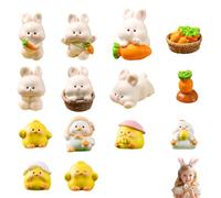 IBMLOMM Mini Figurine de Lapin de Pâques, Décorations Miniatures - Décorations De Gâteaux De Haute Qualité pour Pâques avec des Lapins De Pâques, des Figurines Et des Lapins Schleich