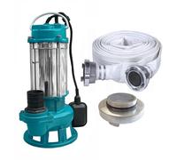 IBO V1500 Kit pompe submersible 230 V avec hachoir + tuyau de 30 m + raccord 2" (pompe submersible V550 + tuyau de 30 m + raccord 2")