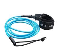 iBOARD Laisse de planche à pagaie, laisse de surf à tour unique pour longboard, paddleboard, planche de surf de 5,5 mm | Corde enroulée de 3 m | Noir et bleu