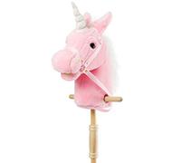 iBonny 36-inch Cheval Hobby Rose avec Peluche Licorne et Bonnes Poignées pour Enfants de 3 Ans et Plus, Inclus: Cheval avec Corne de Licorne et Poignées