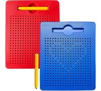 IBOPUXIU Lot de 2 Planche à Dessin Magnétique, Tablette Magnetique Enfant avec Stylos Magnétiques, Jouets Éducatifs pour Garçons et Filles(Rouge, Bleu)