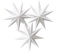 IBOPUXIU Lot de 3 étoiles de Noël en Papier, Etoile Suspension Deco Sapin, Trois étoiles Blanches, 30 cm de Diamètre, Réutilisable