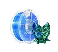 iBOSS fialment d'imprimante 3D PLA PLUS, PL 1,75 mm Filament de soie bicolore,filament d'impression 3D brillant co-extrusion 1kg (2.2lbs), Silk Bicolore bleu vert