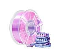 iBOSS Filament d'imprimante 3D PLA PLUS, PLA+ 1,75 mm Filament de soie bicolore, filament d'impression 3D brillant co-extrusion 1kg (2.2lbs), Silk Bicolore argent violet