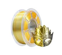 iBOSS Filament PLA + en soie pour imprimante 3D, filament PL 1,75 mm, filament bicolore doré et argent, filament imprimé 3D haute dureté 1 kg (or soie et argent)