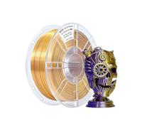 iBOSS PL filament 1,75 mm,PLA PRO filament d'impression 3D en soie bicolore, précision des dimensions +/-0.02mm, 1kg, adapté à la plupart des imprimantes 3D, or violet