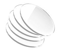 IBOWZ Acrylique Transparente Plaque Plexiglas Transparent Lot de 5 plaques Rondes en Plastique Acrylique Transparent, épaisseur 4 mm, diamètre 70/80/90 mm, pour Bricolage, diamètre 70 mm