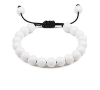 IBOWZ Bracelet en Cristal Bracelet Chakra,7 Perles de Pierre Blanche Naturelle Chakra Bracelet Réglable Bijoux Porte-Bonheur Yoga Prier Équilibre Énergétique Charme Diffuseur Bracelet Couple pour
