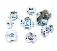 IBOWZ Ecrou INOX Écrou en Acier Inoxydable 10 pièces M4 M5 M6 M8 M10 en Acier épaissi Quatre Griffes écrou de Haut-Parleur Insertion à Dents aveugles écrou en T pour la Longueur des Meubles en Bois